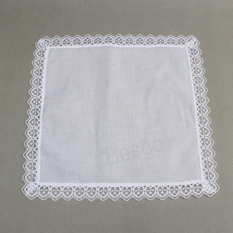 

23x25cm Cotton White Lace Thin Handkerchief Women Wedding Gifts Party Decoration Cloth Napkins Plain Blank DIY Handkerchief BH7596 TYJ