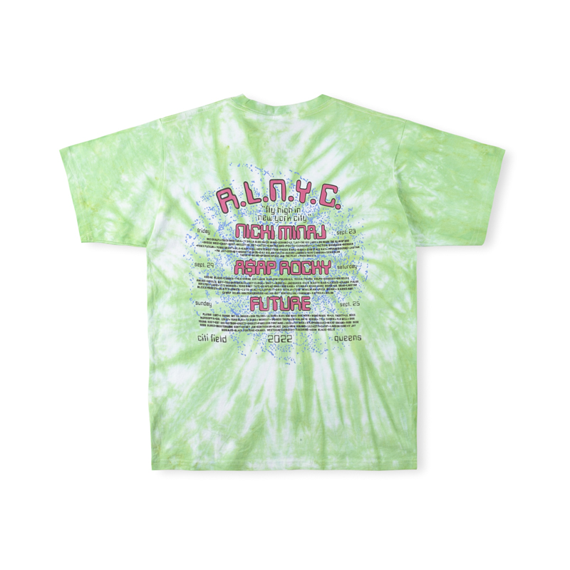

2022 USA Rolling Loud Alien Tie Dyed Tee Spring Summer Mens Tshirt Women Clothes Casual Cotton T shirts, Multi