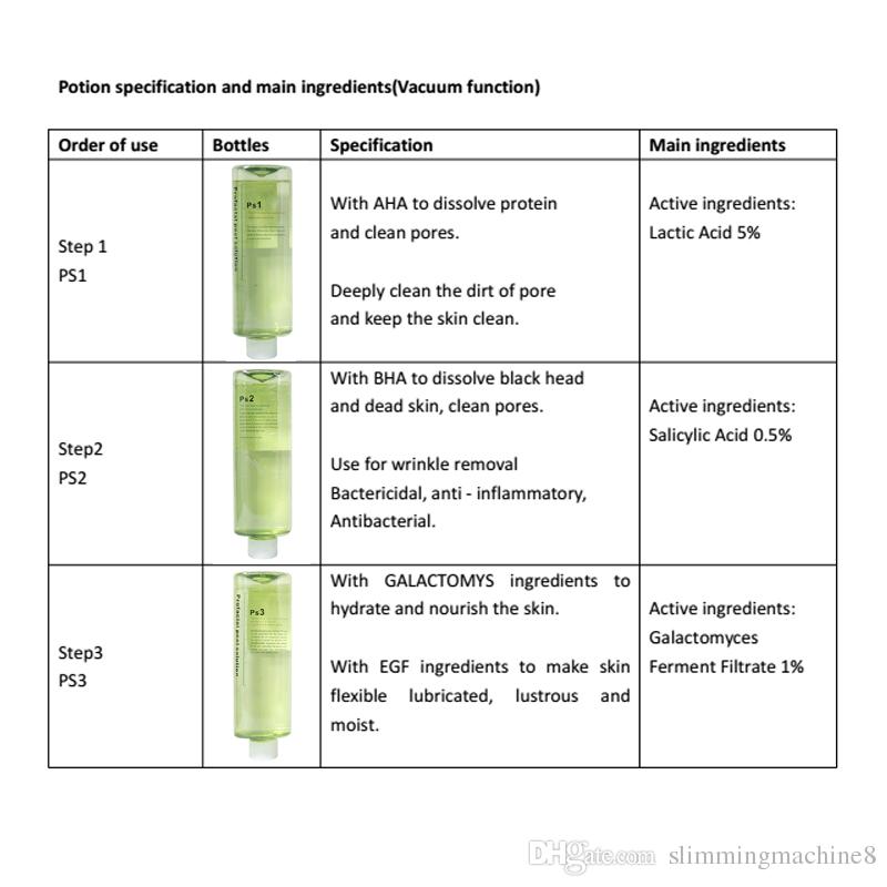 

Per Bottle Hydra Dermabrasion Serum Cleansing Accessories for Normal Skin PS1 PS2 PS3 PSC Aqua Peeling Solution