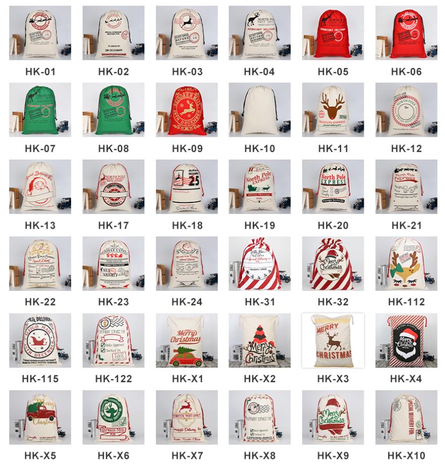 

2023 Christmas Gift Bag With Drawstring Santa Sacks Candy Cookie Storage Large Bag Xmas Tree Ornament Festival Decoration FY4249 0919