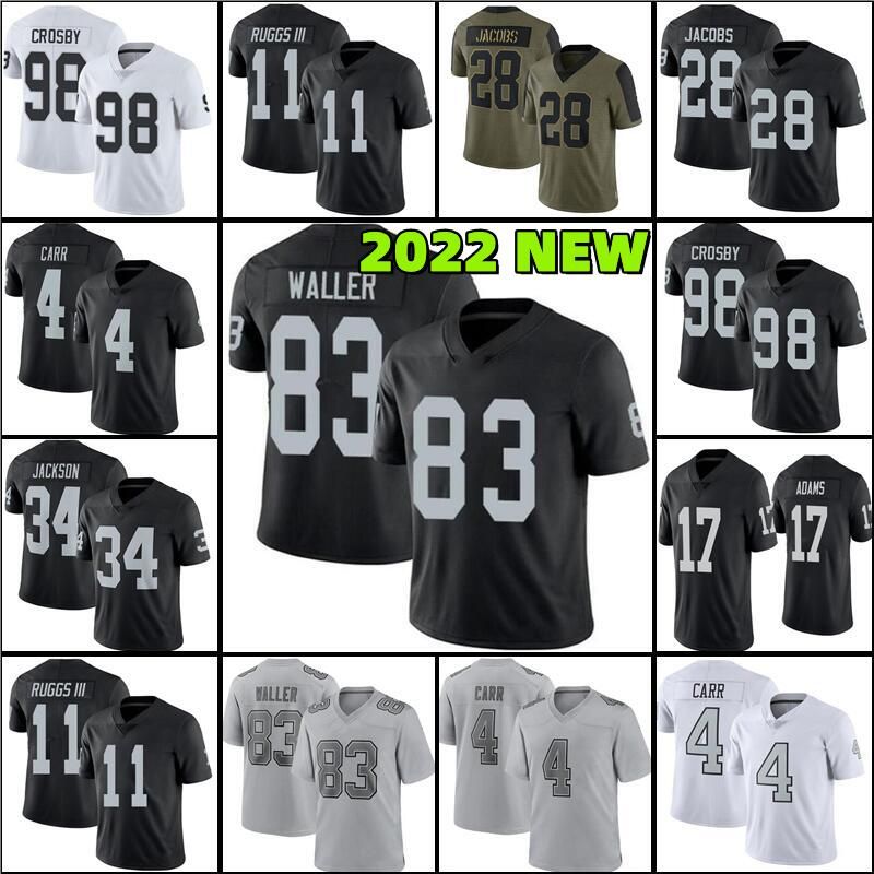 

Davante Adams 17 Football Jersey 83 Darren Waller 98 Maxx Crosy 4 Derek Carr 55 Chandler Jones 28 Josh Jacobs Henry Ruggs III Hunter Renfrow Johnathan Abram Bo Jackson, Youth jersey