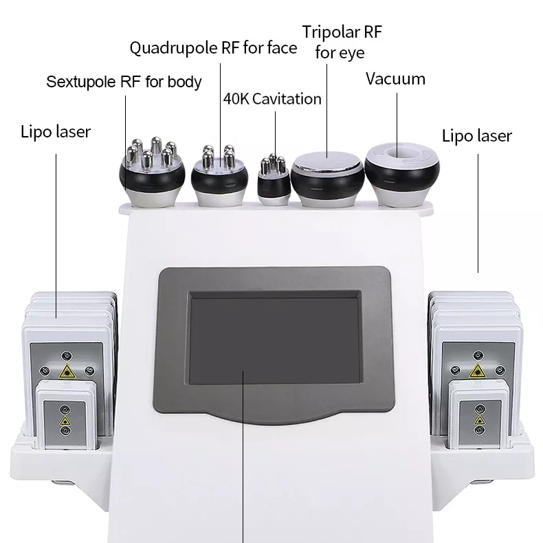 

NEW No-Needle Mesotherapy Device 6 In1 40k Ultrasonic Cavitation Vacuum Bipolar Rf Face Skin Tighten Fat Burn Slim Machine