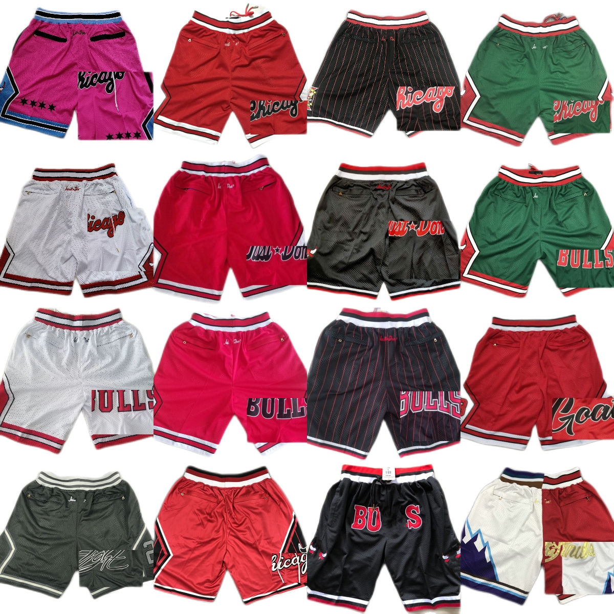 

Just Don Jorden Shorts Bull Basketball Rose Pippen Rodman LaVine DeRozan Short Classic Retro JustDon With 4 Pocket Hip Pop Pant Zipper Sweatpants Caruso Vucevic
