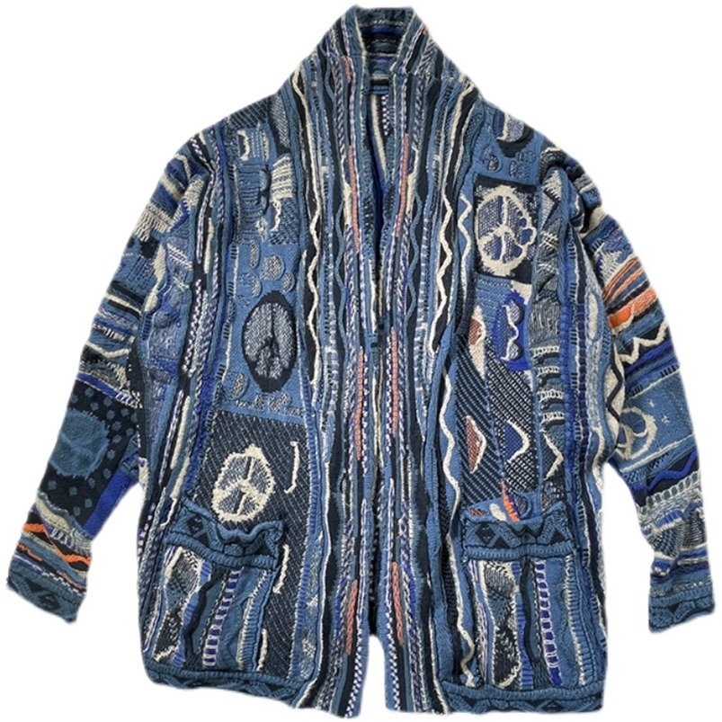Men's Sweaters Kapital Hirata Hehong Anti War Retro Cardigan National Style Heavy Industry Loose Sweater Cardigan Cashmere Open Stitch Oversize