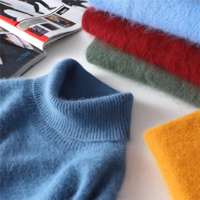 

Men's Sweaters Zocept Winter Sweater For Men Fashion Casual Turtleneck Thick Mink Cashmere Sweater Warm Soft Knitted Jumper Tops Men Pullovers 220919, Gold