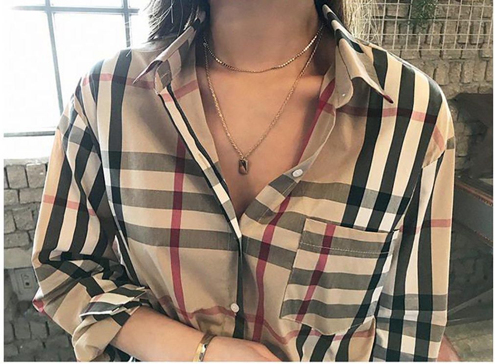 2022 New Luxury Women Shirt Designer Brand Classical Casual Plaid Long Sleeve Spring and Autumn Clothing For Women Blouses Fashion Tops