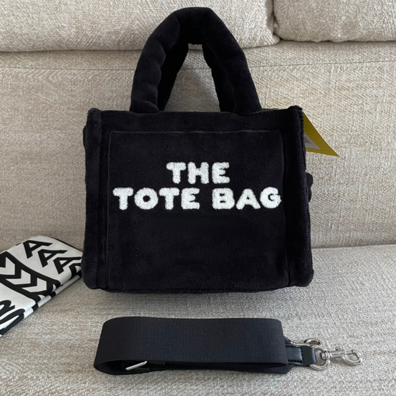 

Women's Black Tote Designer Crossbody Bags Soft Towel Letters Handbags