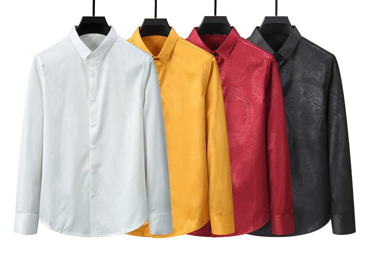 

Designers Mens Dress Shirts Business Fashion Casual Classic bberry Sleeve Shirt Brands Men Spring Slim Fit chemises marque Clothing stylist luxury Clothes M-3XL#04, Green