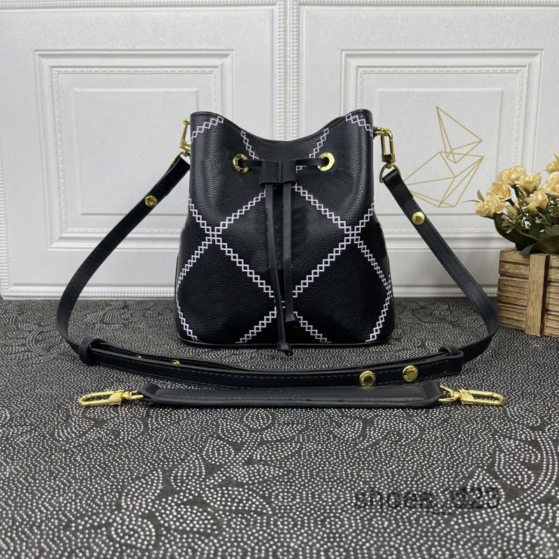 

Bags Handbag Evening Women Bucket Bag Crossbody Bags Drawstring Embossed Letter Genuine Leather Detachable Handle Plain Fashion Handbags Pu