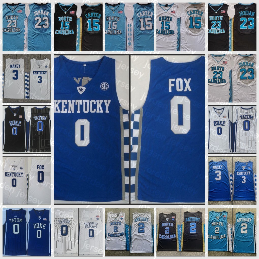 

NEW College Basketball Wears 3 Tyrese Maxey Jersey DeAaron 0 Fox Vince Carter 23 Michael MJ Jor dan 0 jayson tatum 2 Cole Anthony Kentucky W, Deaaron 0 fox jersey