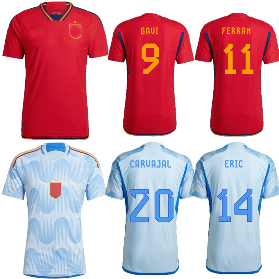 

2022 sPain soccer jersey Camiseta ANSU FATI MORATA RODRIGO TORRES PEDRI Espana football shirts men kids kit world cup RAMOS THIAGO INIESTA ALBA ASENSIO fans Player, 2022 2023 blue shirt jersey top