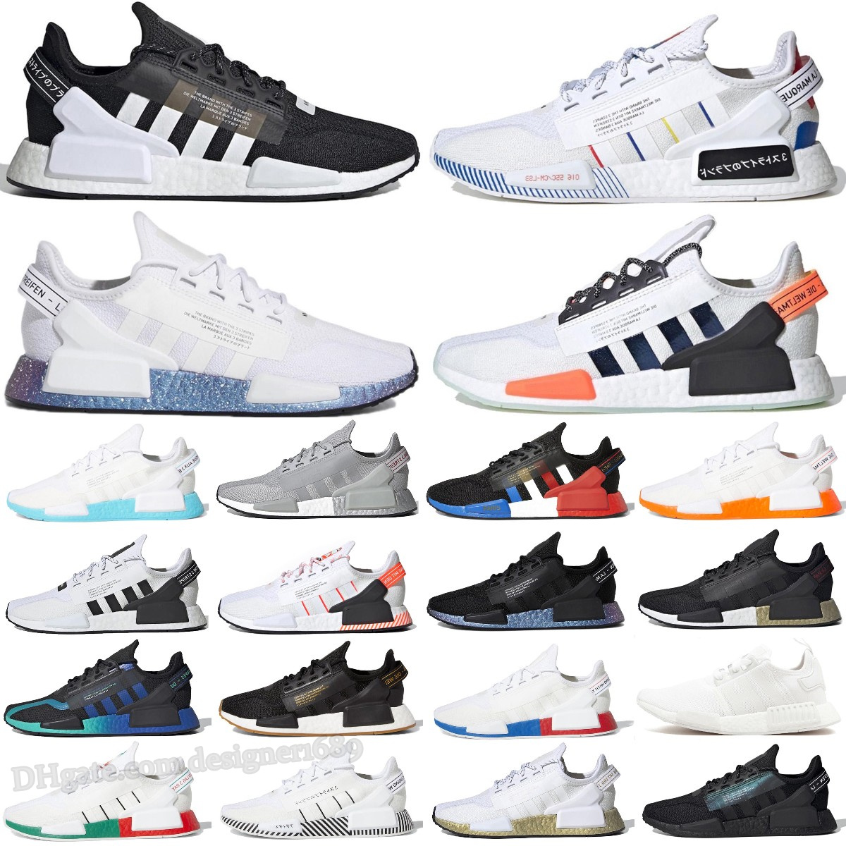 

Designer Nmd Women Mens Running Shoes R1 v2 White OG Black NMDs Paris Beige Utility Green Legend Ink Signal Green Solar Pink Grey trainers sneakers, Box