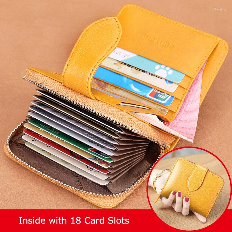 

Wallets Yellow Wallet Women Genuine Leather 18 Card Slots Small Holder Female Coin Purse Ladies And Purses For 2022, Black