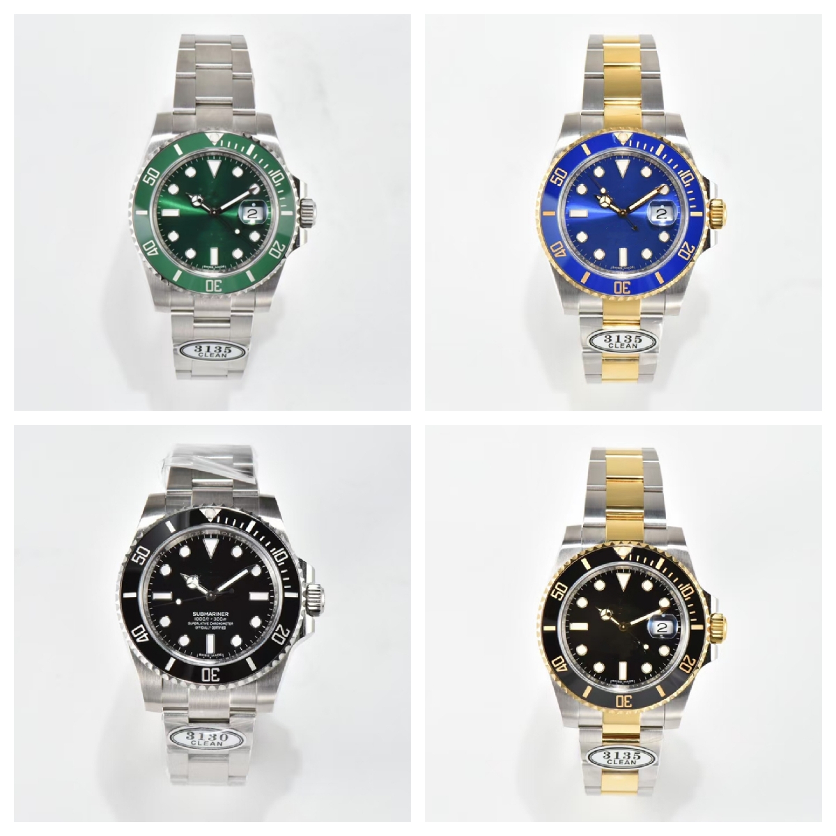 

Clean Montre de luxe mens watches 40mm 3135 Automatic mechanical movement Ceramic bezel 904L steel case luxury watch Wristwatches 300m waterproof, As picture