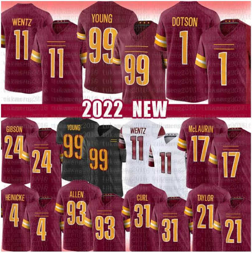 

Custom Washington''Commanders'' 17 Terry McLaurin Jersey Chase Young Carson Wentz Jonathan Allen Jahan Dotson Sam Howell youth Football, Color