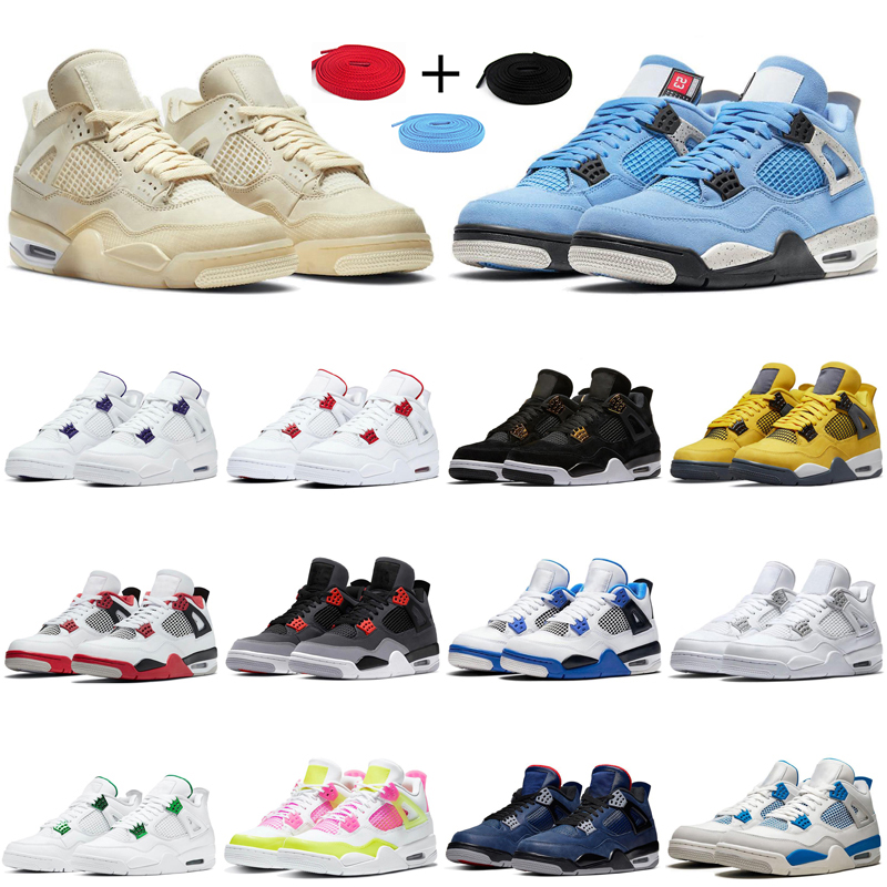 

Sail 4 4s Basketball Shoes reto Mens White Military Black Cat Oreo University Blue Thunder Bred Canyon Men Sports Women Sneakers Trainers, (19)