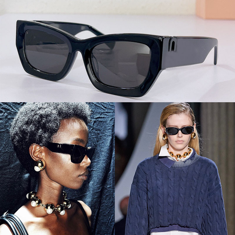 Glimpse sunglasses vertical Metal logo integrated glasses M98 rectangular acetate designer for women men Shades prom eyeglasses-image-804874442