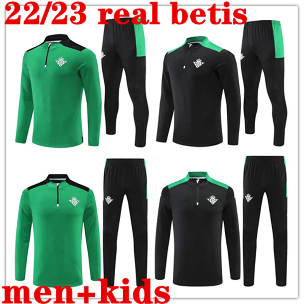 

2022 2023 real Betis tracksuit soccer jersey men kids JOAQUIN camiseta Juanmi CANALES Fekir 22 23 football training suit man child set, Green