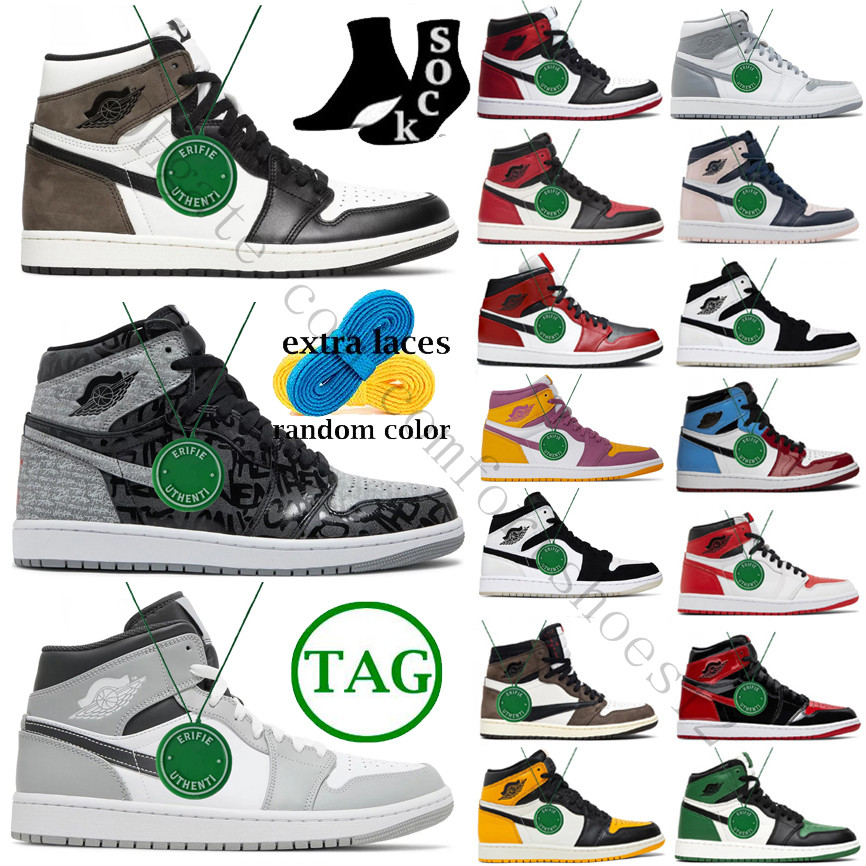 

2023 Air Jumpman 1s Basketball Shoes COOL GREY Chicago off Rebellionaire Black Bred Toe Retro Dark Mocha white x Fearless UNC University Blue Airs, Color # 17