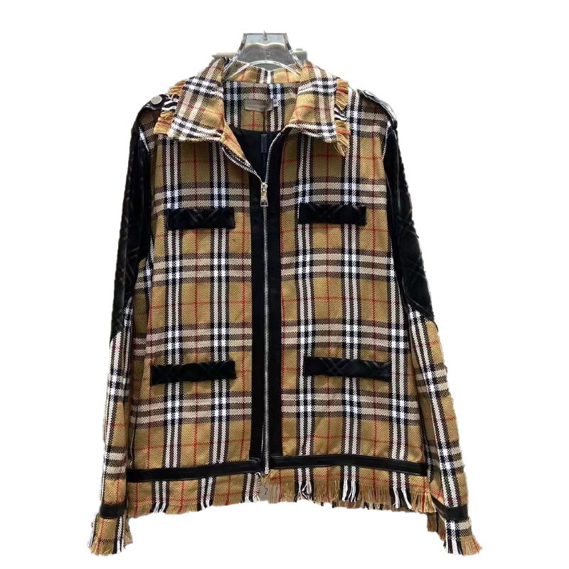 

Fall Fashion Men' Outerwear Designer Plaid Jacket New Long Sleeve Ladies Tops, Customize