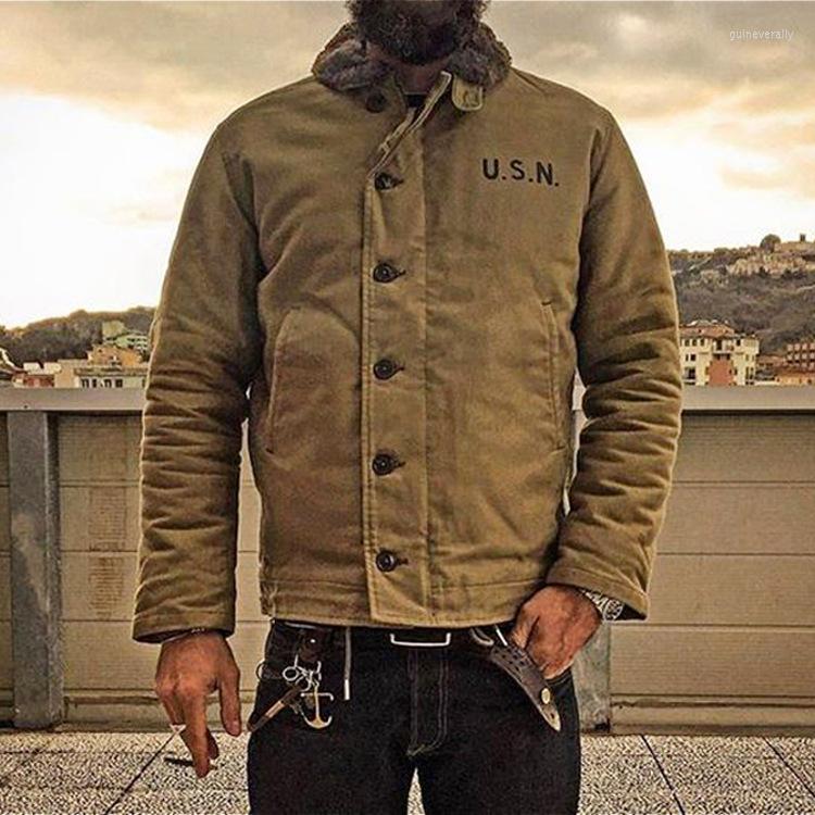 

Men's Jackets NON STOCK U.S.N DECK N-1 COAT Jacket Vintage USN Military Uniform Tactical Thick Warm Coats N1, Navy blue