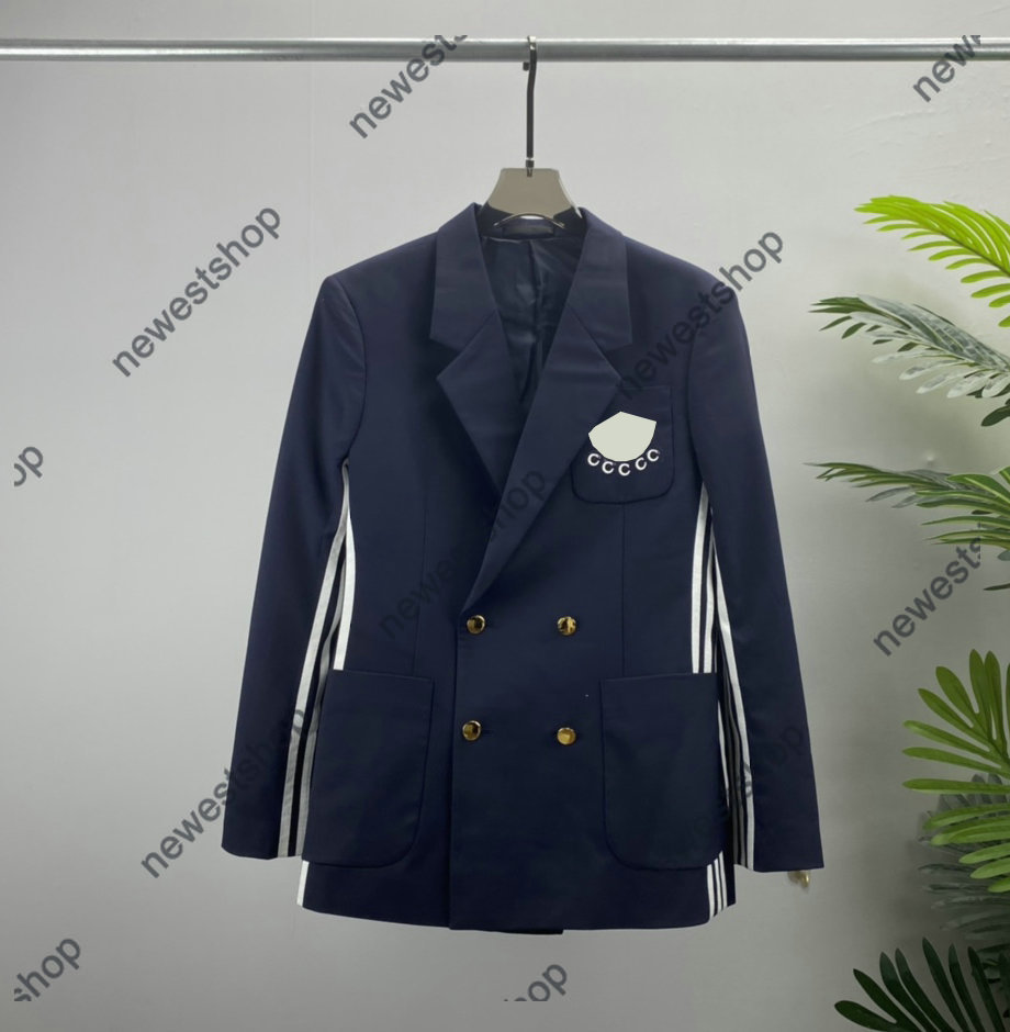 

2022 designer Mens Suits Blazers Luxury Western-style clothes classical Letter print coats men Cooperation coat slim fit casual geometry patchwork dress suit, Blue