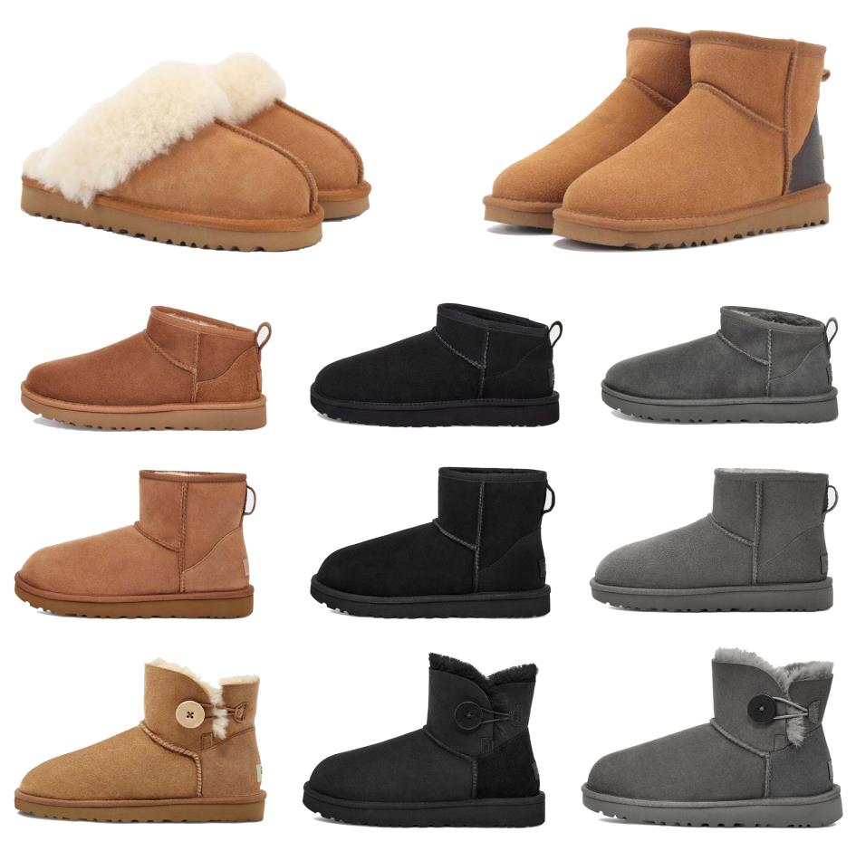 2022 Snow Boots Mini Snow Boot Plush Warm Suede Shoes Designer Ladies Cotton Fabric Winter Autumn Ankle Booties