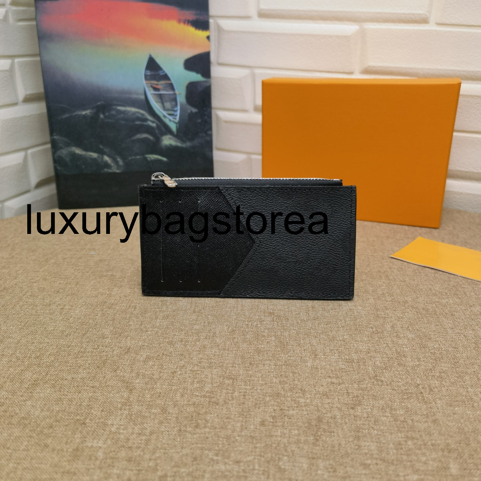 

Luxury Wallet Designer Brand Wholesale Genuine Leather Women Men Card Holders Fashion Short Multiple Mini Key Coin Ho, Brown plaid