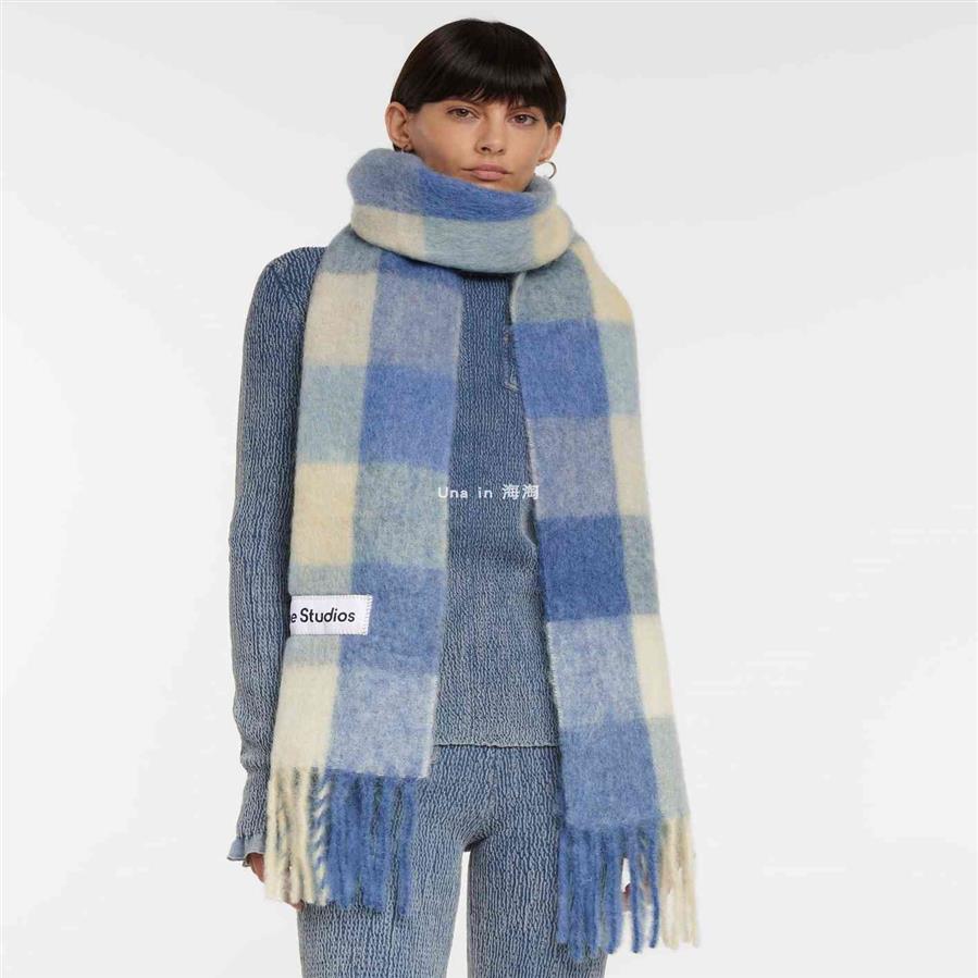 

Acne studios Valley Wool Mohair blended large check rainbow scarf ca0084 XYM 09K4283J