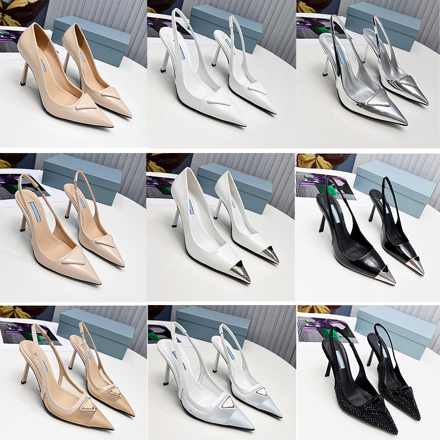 

Romantic & Elegan Satin sling-back pumps sandals Fashion Milano High Heels Summer Casual women flip flops Gauze uppers lady shoes Size 35-42, 10