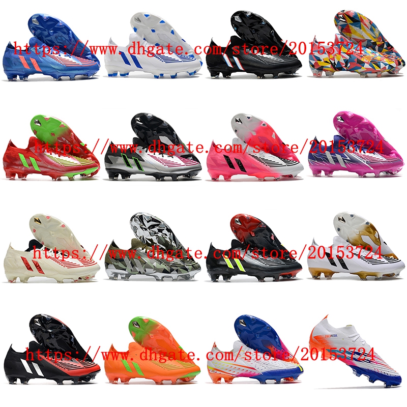 

Soccer shoes PREDATOR EDGE.1 LOW FG Cleats low ankle Football Boots Classic Firm Ground Outdoor Soft Leather Training, As picture 10