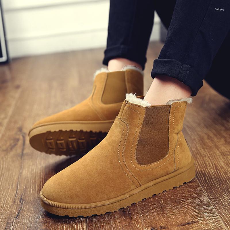 

Boots WEH Winter Snow Men Warm Lightweight Ankle Male Comfortable Plush Cotton Shoes Unisex Outdoor Anti-Slip Walking Shoe, Grey