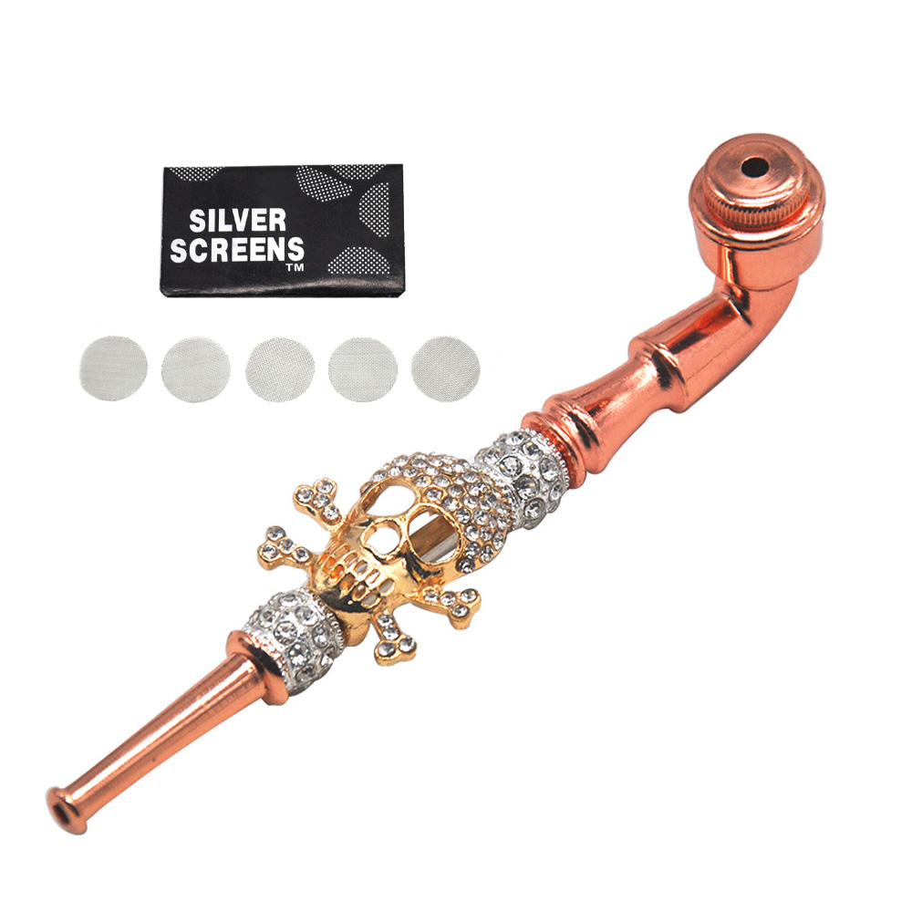 

pipe smoke accessory tobacco animal pattern handle metal with Jewelry dab rig bong smoking pipes