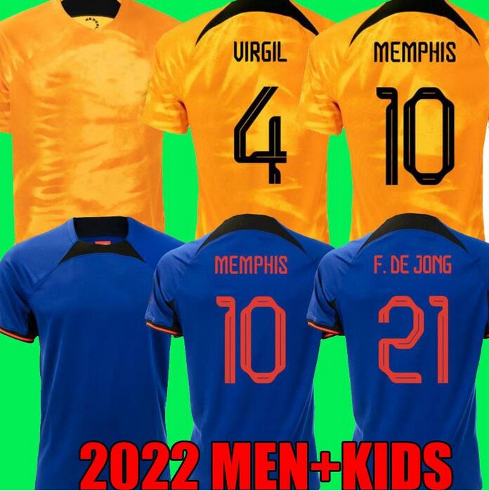 

Netherlands MEMPHIS 2022 2023 soccer jerseys DE JONG Holland DE LIGT WIJNALDUM VAN DIJK 22 23 football shirt Adult men kids kit DUMFRIES