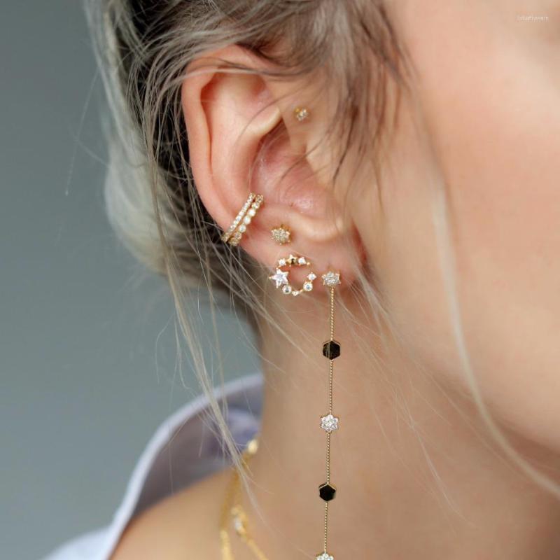 

Stud Earrings Trending High Quality SPARKING Shiny Cubic Zirconia Cz Crystal Moon Fashion Jewelry Birthday Gift