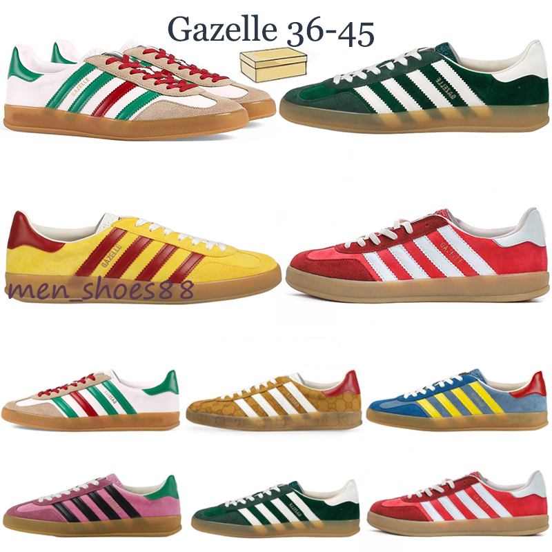 

Fashion Casual Samba Shoes trainer Skate Sneakers Mens Womens platform trainer Ice Blue Brown Gazelle Green Vegan White Gum