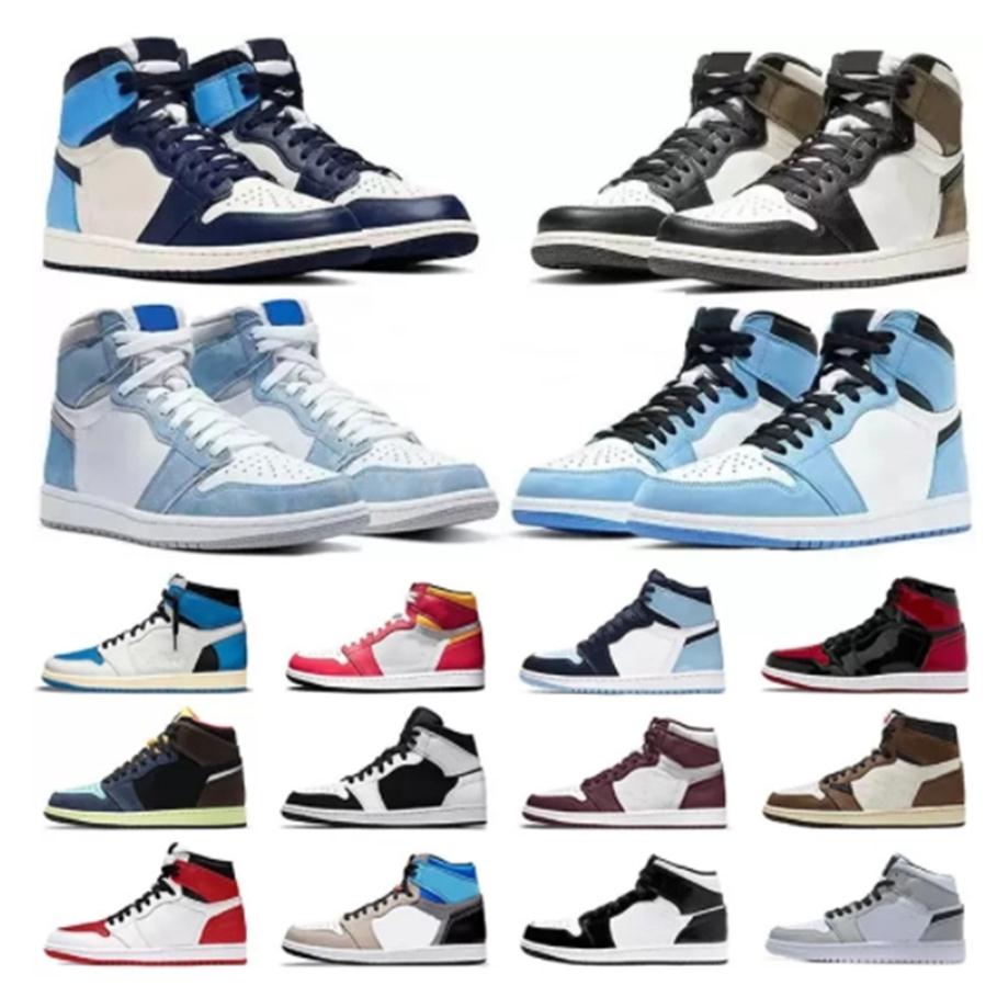 

junmpman 1 air jordons 1s UNC high basketball shoes women men for OG bordeaux university fragment bred light smoke grey sneaker sneaker285T, Option shoe size