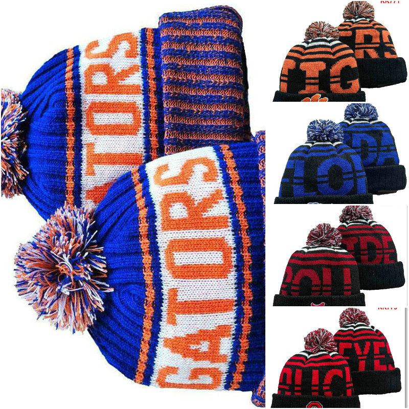

Florida Gators Beanies Cap Wool Warm Sport Knit Hat Striped Sideline USA College Cuffed Pom Hats Men Women Bonnet Beanie Skull Caps a0