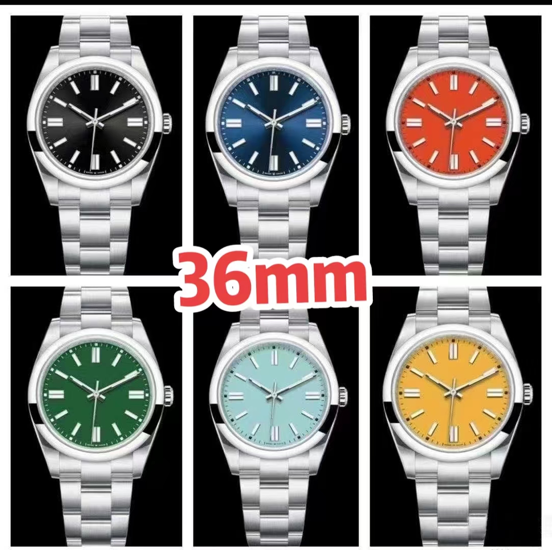 

Ladies Mechanical Watch Silver Case 36mm Japan Original 8215 Quality Movement Automatic Winding Sapphire Glass Face Multicolor Perpetual Watch