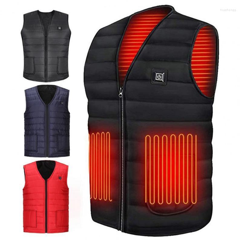 

Men's Jackets Men's Down Vest Stylish 5 Areas Heat Infrared Intelligent For Camping Men Winter, Red 1