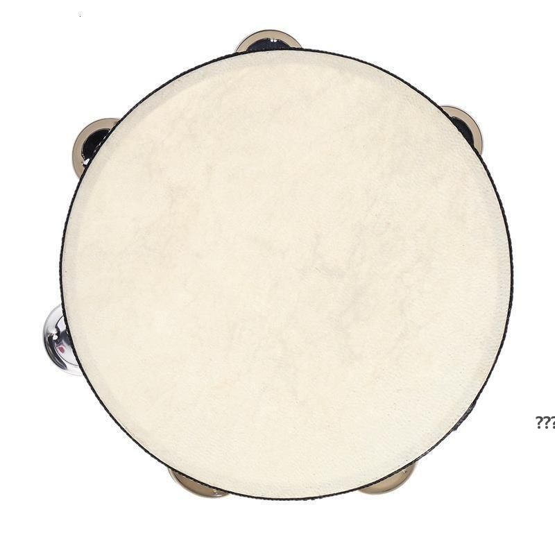 

Favors Drum 6 inches Tambourine Bell Hand Held Tambourine Birch Metal Jingles Kids School Musical Toy KTV Party Percussion Toy BHE14306