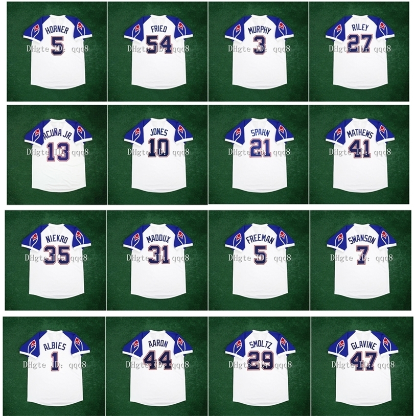 

Gla1970 Retro Ronald Acuna Jr. Jersey Austin Riley Dale Murphy Bob Horner Max Fried Chipper Jones Warren Spahn Eddie Mathews Phil Niekro Maddux, As pic