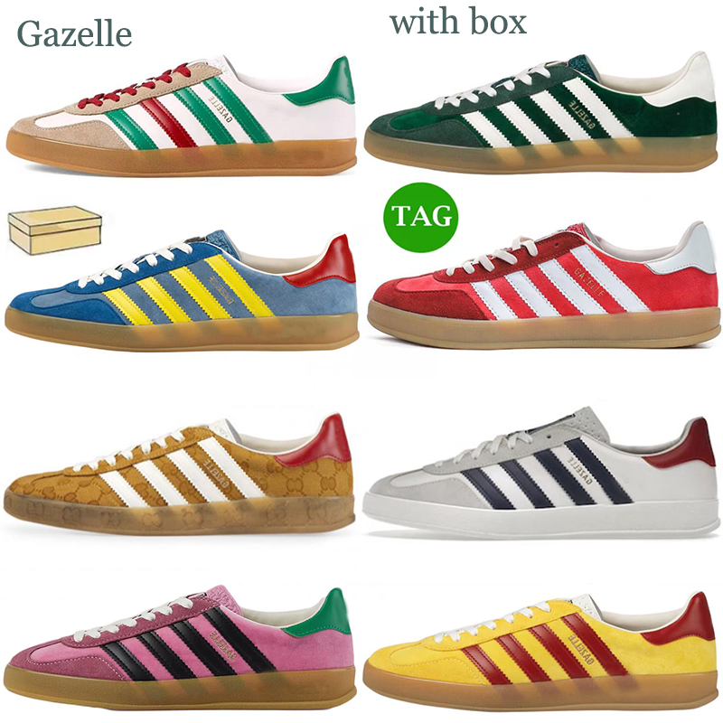 

2023 Samba Gazelle Casual Shoes Men Women Fashion Mexico Vegan Black White Gum Mens Blue Beige Pink Designer Trainers Platform Sneakers, Gazelle white