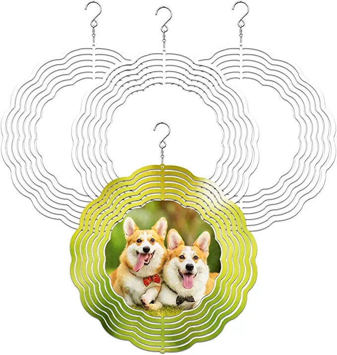 

Blank Sublimation Wind Spinner Party Supplies Metal Painting Ornament Double Sides Sublimated DIY Christmas Gifts Halloween Decoration