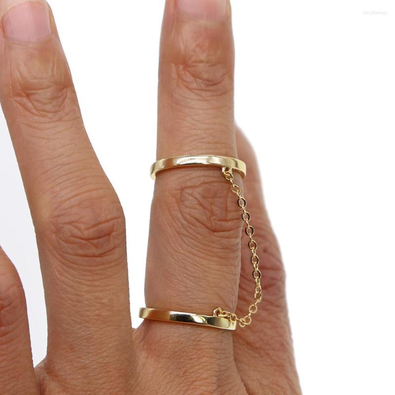 

Cluster Rings Women Bridal Ring Gold Color Jewelry Accessories Finger For Double Silver Charm Gift