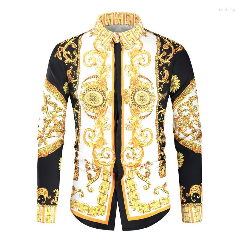 

Men's Casual Shirts Spring And Autumn Long-sleeved Shirt Men's 3D Printing Fashion Trend Lapel High Quality Top, 16
