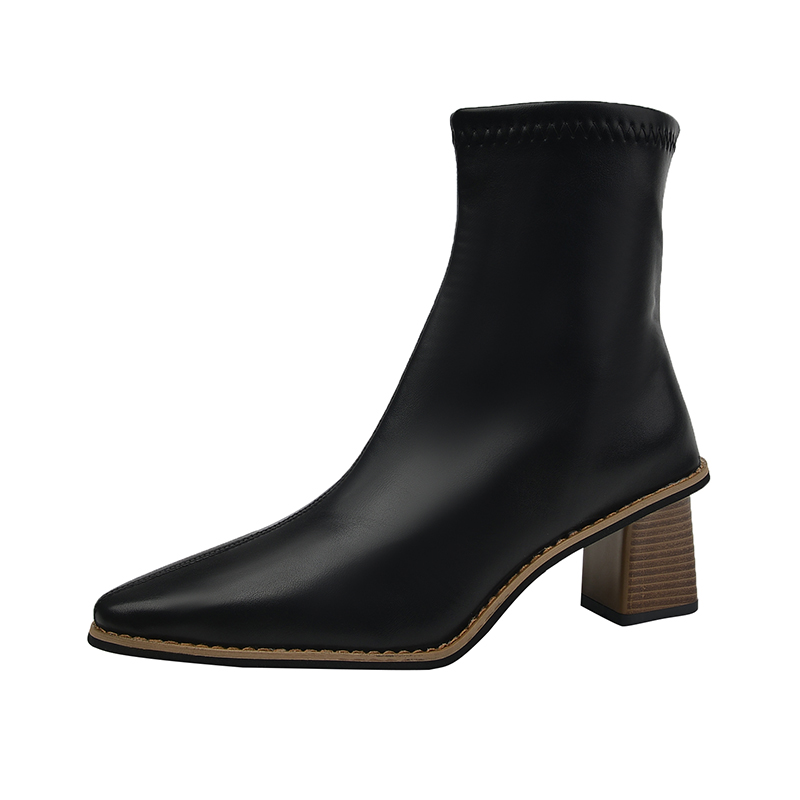

Women Ankle Boots Fashion PU Leather High Heel 8cm Ladies Shoe Side Zipper Short Boot for Woman Shoes, A3