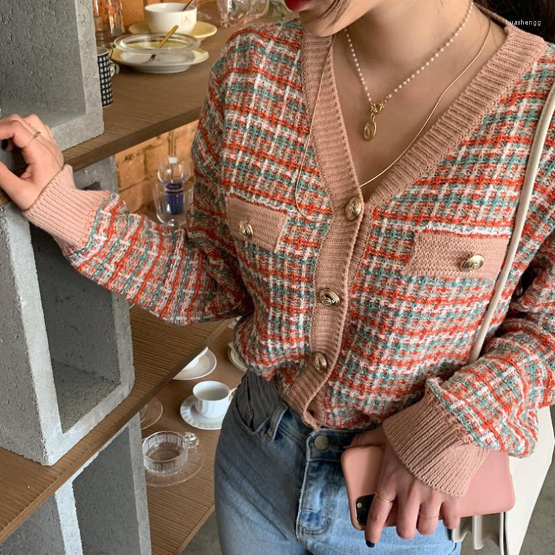 

Women's Knits Women's & Tees Vintage Knitted Cardigans Sweater Kawaii Tweed Autumn Winter Korean Retro Knitwear Clothes Tops 2022, A3
