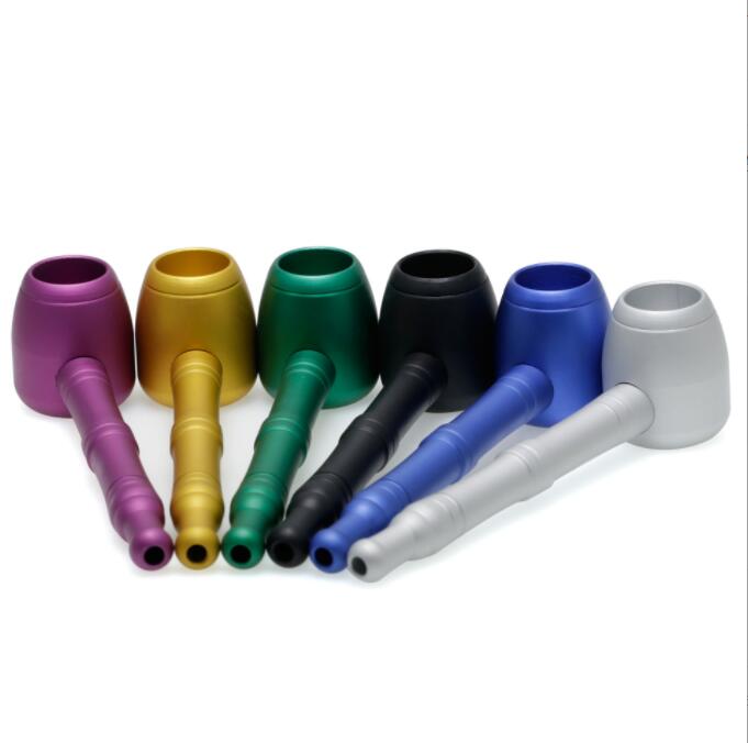 

Latest Metal Alloy Smoking Pot Pipe 100mm Length Jamaica Tobacco Cigarette Hand Spoon Pipes Tool Accessories Oil Rigs 6 Colors