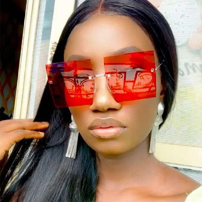 

Sunglasses Luxury Square Women Men Retro Brand Designer Metal Frame Oversized Big Sun Glasses Female Red Blue Shades Oculos